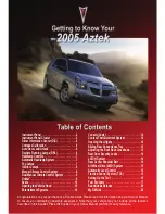 Pontiac 2005 Aztek Getting To Know Manual preview