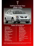 Предварительный просмотр 1 страницы Pontiac 2006 Vibe Getting To Know Manual