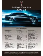 Preview for 1 page of Pontiac 2009 G8 Getting To Know Manual