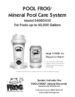 Предварительный просмотр 1 страницы Pool Frog 5400 In-Line User Manual