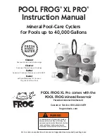 Предварительный просмотр 1 страницы Pool Frog XL PRO Instruction Manual