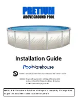 Pool Warehouse PRETIUM Installation Manual preview