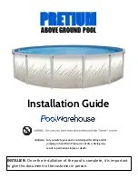 Pool Warehouse PRETIUM Installation Manual предпросмотр