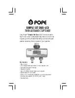 Pope Simple Set Duo-LCD Operating Instructions Manual preview