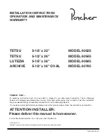 Preview for 1 page of Porcher ARCHIVE 60745 Installation Instructions & Operation Manual