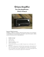 Port City Amplification Orleans Amplifier Owner'S Manual preview