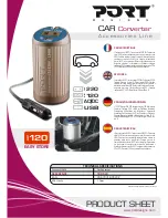 Предварительный просмотр 1 страницы PORT DESIGNS PS CAR CONVERTER - BRICHURE Product Sheet