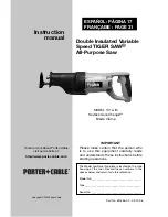 Porter-Cable 741 TIGER SAW Instruction Manual предпросмотр