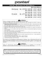 Preview for 1 page of Porter 475100 Assembly, Maintenance & Usage Manual