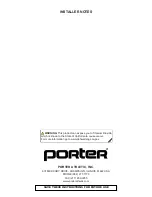 Preview for 32 page of Porter 91101-100 Installation, Operation & Maintenance Manual