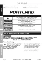 Preview for 2 page of Portland 62630 Owner'S Manual & Safety Instructions