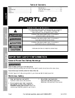 Preview for 2 page of Portland 67255 Owner'S Manual