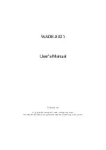 Portwell WADE-8021 User Manual preview