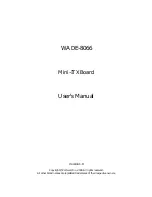 Preview for 1 page of Portwell WADE-8066 User Manual