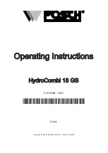 Preview for 1 page of Posch HydroCombi 18 GS Operating Instructions Manual