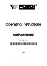 Posch SpaltAxt 8 Spezial Operating Instructions Manual preview