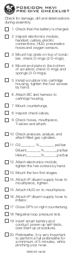 Preview for 2 page of POSEIDON MKVI Checklist