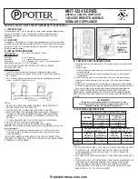 Potter MHT-1224 Series Manual preview