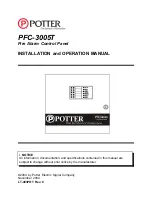 Предварительный просмотр 1 страницы Potter PFC-3005T Installation And Operation Manual