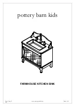 pottery barn kids FARMHOUSE KITCHEN SINK Manual preview