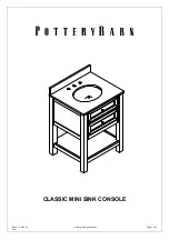 Pottery Barn CLASSIC MINI SINK CONSOLE Manual preview