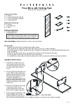 Pottery Barn Floor Mirror with Clothing Rack Assembly/Mounting Instructions preview