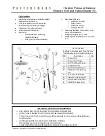 Предварительный просмотр 1 страницы Pottery Barn Hayden Pressure Balance Shower Trim and Hand Shower Kit Quick Start Manual