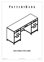 PotteryBarn AVA DOUBLE PED DESK Quick Start Manual предпросмотр