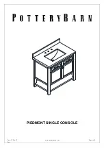 PotteryBarn PIEDMONT SINGLE CONSOLE Manual предпросмотр