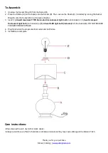 Предварительный просмотр 2 страницы PotteryBarn TURNED WOOD MINI LAMP Assembly Instructions