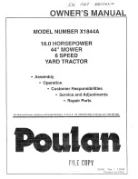 Предварительный просмотр 1 страницы Poulan Pro 139700 Owner'S Manual