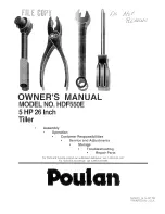 Предварительный просмотр 1 страницы Poulan Pro 161673 Owner'S Manual