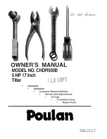 Предварительный просмотр 1 страницы Poulan Pro 163782 Owner'S Manual