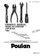 Preview for 1 page of Poulan Pro 168493 Owner'S Manual