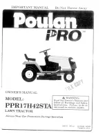 Предварительный просмотр 1 страницы Poulan Pro 168737 Owner'S Manual