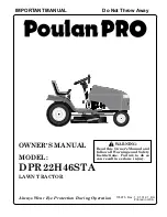 Предварительный просмотр 1 страницы Poulan Pro 176975 Important Manual