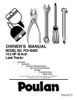 Preview for 1 page of Poulan Pro 179416 Owner'S Manual