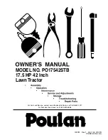 Preview for 1 page of Poulan Pro 190781 Owner'S Manual