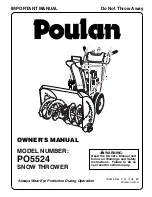 Предварительный просмотр 1 страницы Poulan Pro 199215 Owner'S Manual