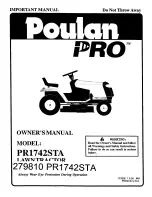 Предварительный просмотр 1 страницы Poulan Pro 279810 Owner'S Manual