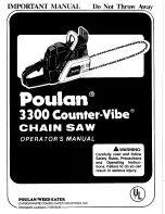 Preview for 1 page of Poulan Pro 3300 Counter-Vibe Operator'S Manual