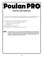 Предварительный просмотр 32 страницы Poulan Pro 411256 Operator'S Manual