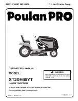 Предварительный просмотр 1 страницы Poulan Pro 412412 Operator'S Manual