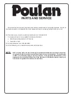 Preview for 30 page of Poulan Pro 419450 Operator'S Manual