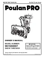 Preview for 1 page of Poulan Pro 421102 Owner'S Manual