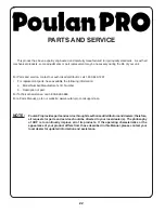 Предварительный просмотр 22 страницы Poulan Pro 433154 Operator'S Manual