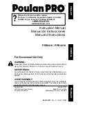 Preview for 1 page of Poulan Pro 545137231 Instruction Manual