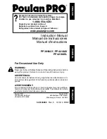 Preview for 1 page of Poulan Pro 952802030 Instruction Manual