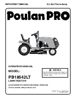 Предварительный просмотр 1 страницы Poulan Pro 960120003 Operator'S Manual