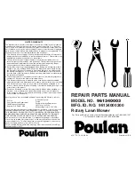 Preview for 1 page of Poulan Pro 961340003 Repair Parts Manual